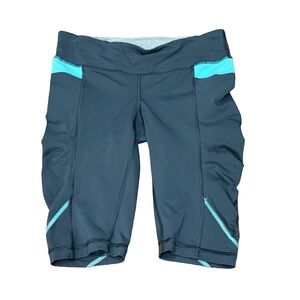 🚴‍♀️ Lululemon Fast & Free‎ 10" Biker Shorts Gray Blue Size 4 Running Athletic